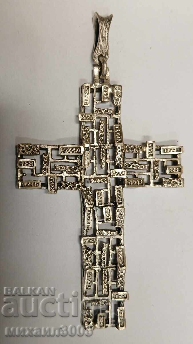 LARGE SILVER CROSS HANDMADE 925 SALT - 24.63 GRAMS - 5 LARGE SILVER CROSS HANDMADE 925 SALT - 24.63 GRAMS - 5