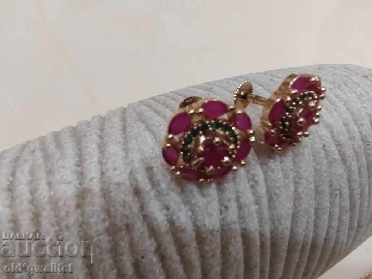 Auction Earrings, very very beautiful, Ruby gold plated Auction Earrings, very very beautiful, Ruby gold plated
