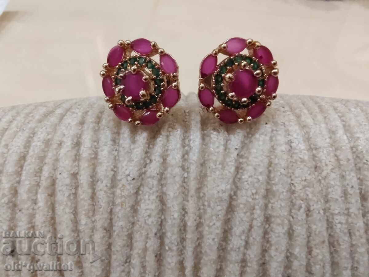Delivery of Earrings, very very beautiful, Ruby gold plated Delivery of Earrings, very very beautiful, Ruby gold plated