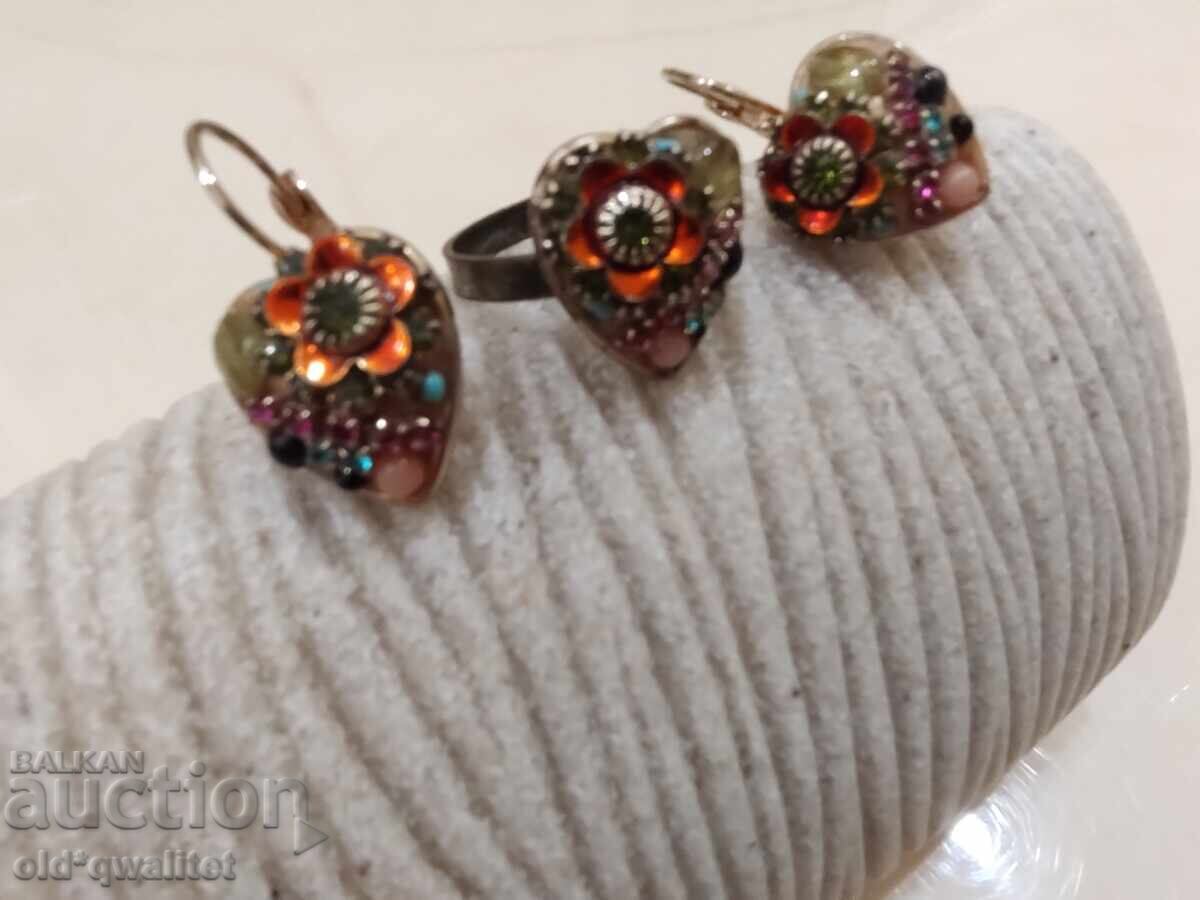 Σκουλαρίκια, Δαχτυλίδι, σετ, Ισραηλινή σχεδιάστρια - 5