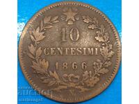 10 Centesimi 1866 N - Napoli Italia 30mm Victor Emmanuel