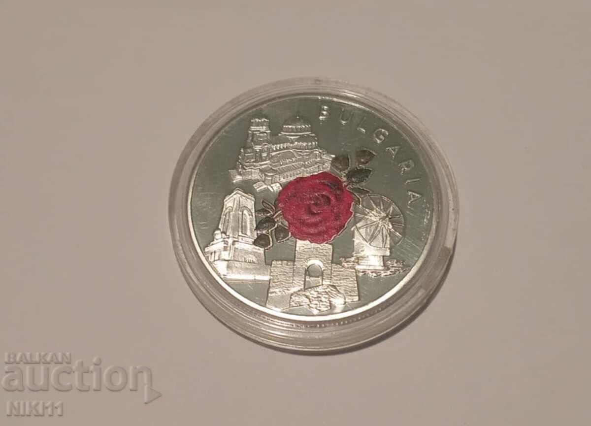 Coin Bulgaria with coat of arms rose monument rosehip Nessebar Kaliakra Coin Bulgaria with coat of arms rose monument rosehip Nessebar Kaliakra