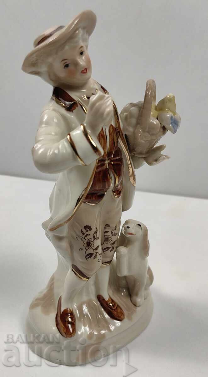 MAN DOG PORCELAIN FIGURE PORCELAIN STATUETTE - 5 MAN DOG PORCELAIN FIGURE PORCELAIN STATUETTE - 5