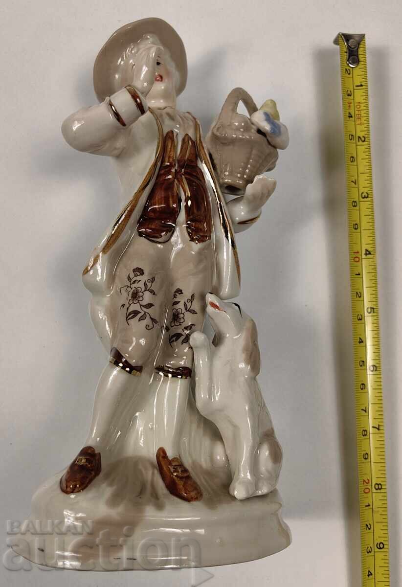 MAN DOG PORCELAIN FIGURE PORCELAIN STATUETTE - 6 MAN DOG PORCELAIN FIGURE PORCELAIN STATUETTE - 6