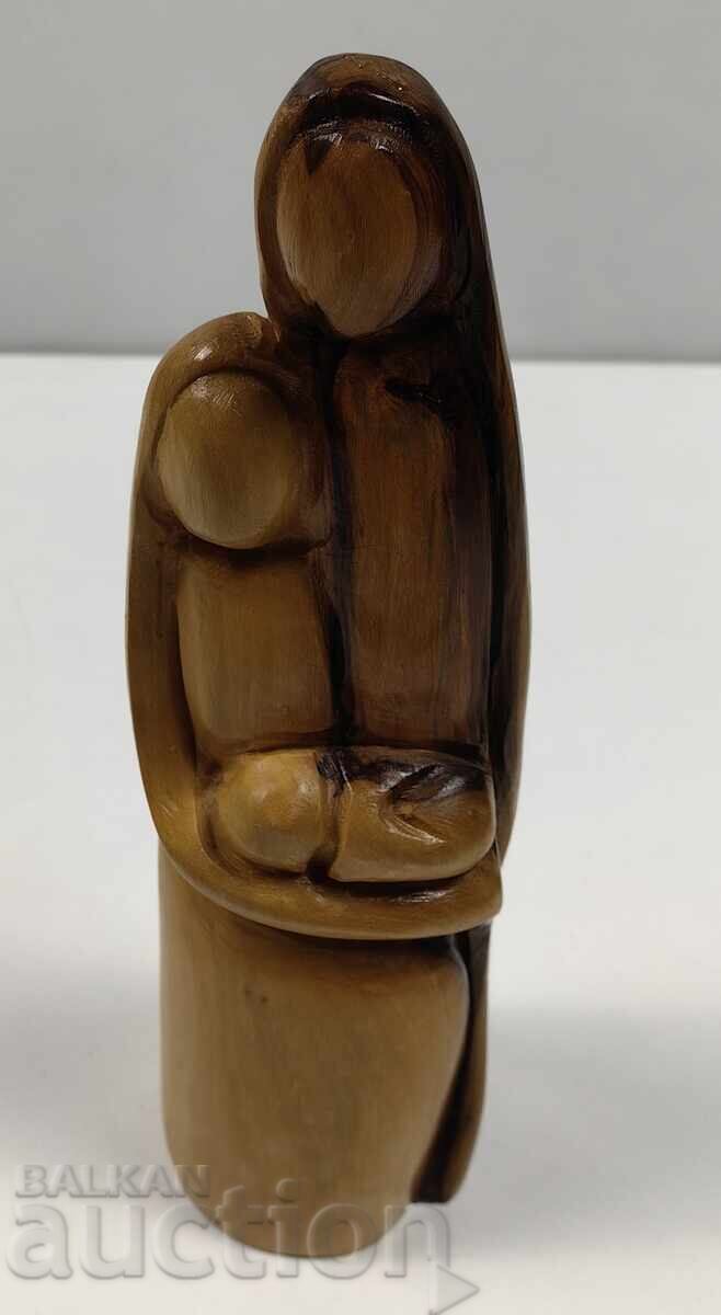 MOTHER CHILD STYLIZED WOODEN FIGURE STATUETTE WOOD CARVING with price 19.00 BGN | € 9.71 MOTHER CHILD STYLIZED WOODEN FIGURE STATUETTE WOOD CARVING with price 19.00 BGN | € 9.71