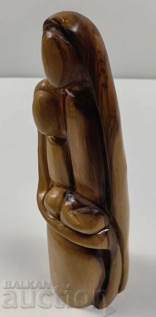 MOTHER CHILD STYLIZED WOODEN FIGURE STATUETTE WOOD CARVING - 6 MOTHER CHILD STYLIZED WOODEN FIGURE STATUETTE WOOD CARVING - 6