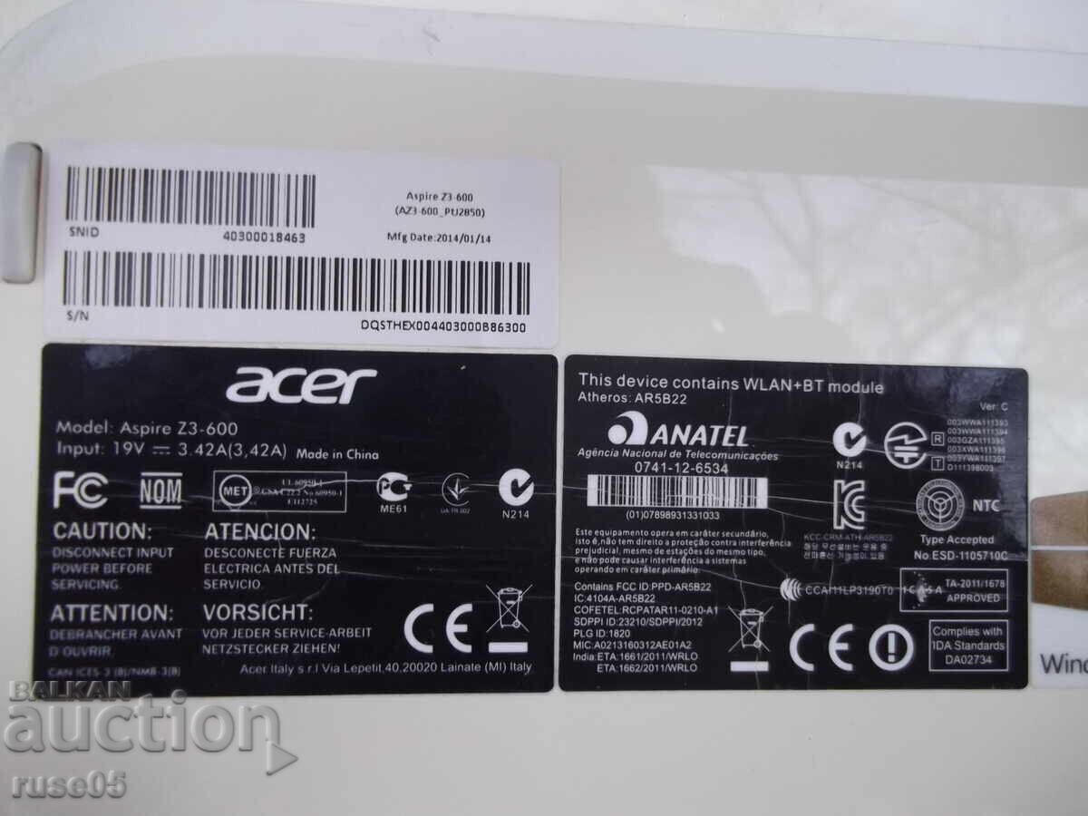 Vand "ACER Z3-600" functional cu preț 250.00 BGN | € 127.82