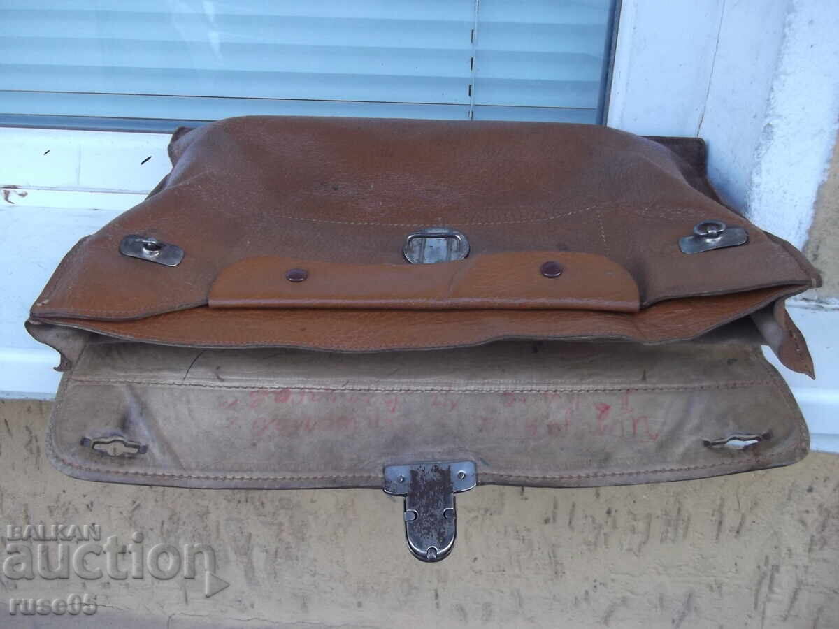 Genuine leather bag from the early socialist era - 6