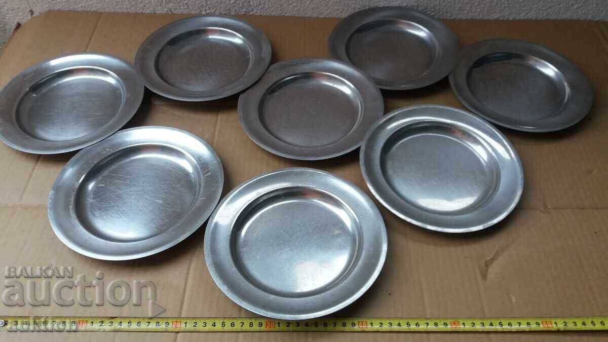 MILITARY PLATE SET - CHROME - 8 PCS, STAINLESS STEEL
