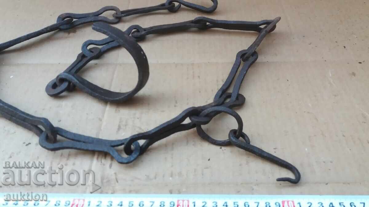 FORGED RENAISSANCE LINK, FIREPLACE CHAIN - EXCELLENT - 7 FORGED RENAISSANCE LINK, FIREPLACE CHAIN - EXCELLENT - 7