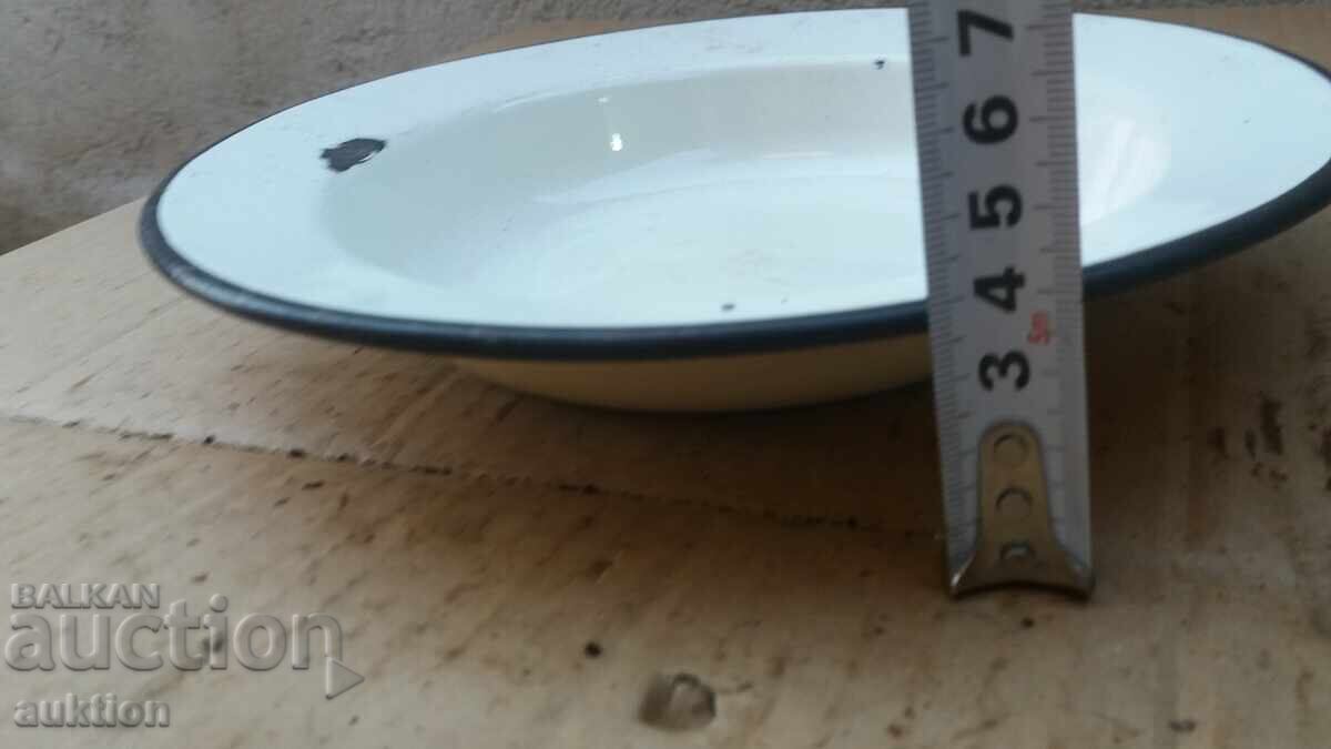 SOC. ENAMELLED DEEP BOWL WITH MARKING - 5 SOC. ENAMELLED DEEP BOWL WITH MARKING - 5