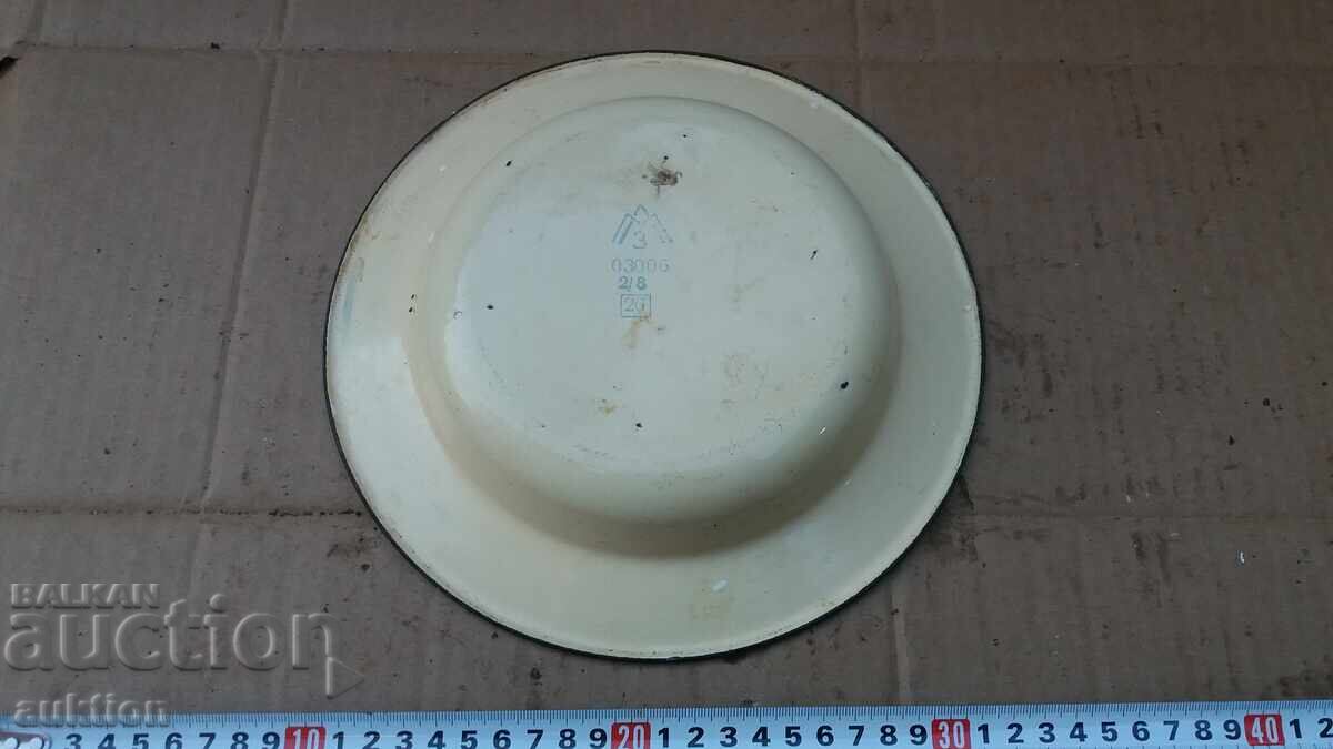 SOC. ENAMELLED DEEP BOWL WITH MARKING - 6 SOC. ENAMELLED DEEP BOWL WITH MARKING - 6