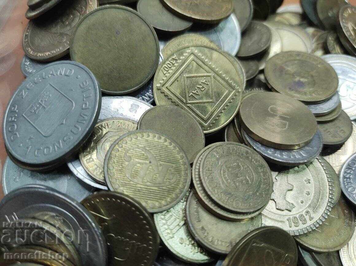 Auction Over 800 pcs. tokens about 5.6 kilograms Auction Over 800 pcs. tokens about 5.6 kilograms