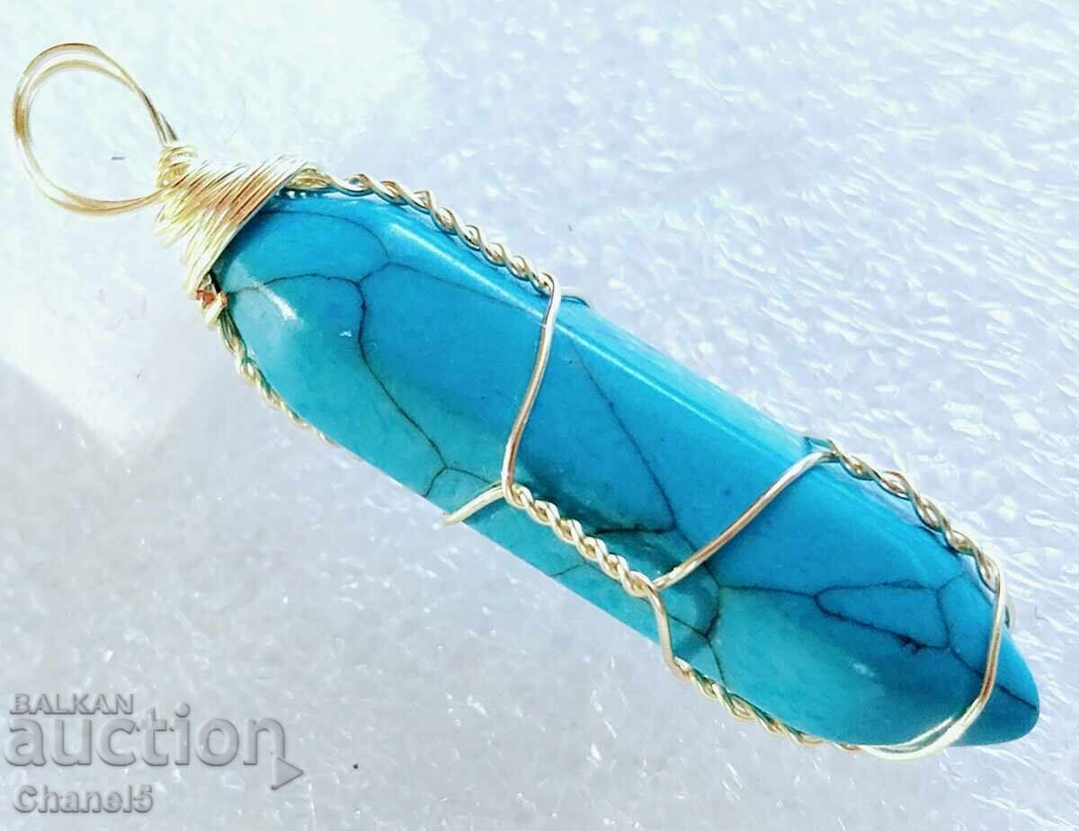 TURQUOISE MEDALLION - HANDMADE (906) with price 12.00 BGN | € 6.14 TURQUOISE MEDALLION - HANDMADE (906) with price 12.00 BGN | € 6.14