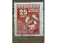 Andorra (Spanish) - Squirrel - express mail (1949) MNH