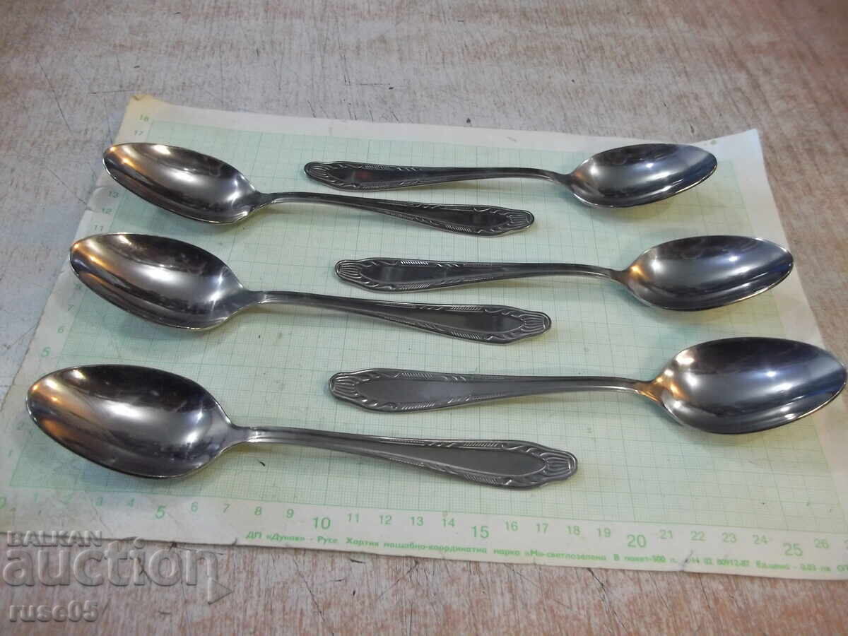 Lot of 6 new Soviet spoons with price 10.00 BGN | € 5.11 Lot of 6 new Soviet spoons with price 10.00 BGN | € 5.11