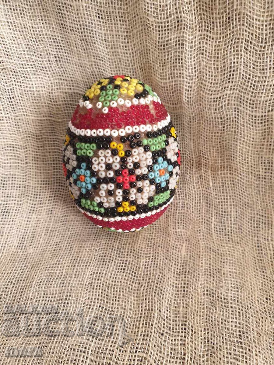 Auction Decorative egg covered with colorful beads Auction Decorative egg covered with colorful beads