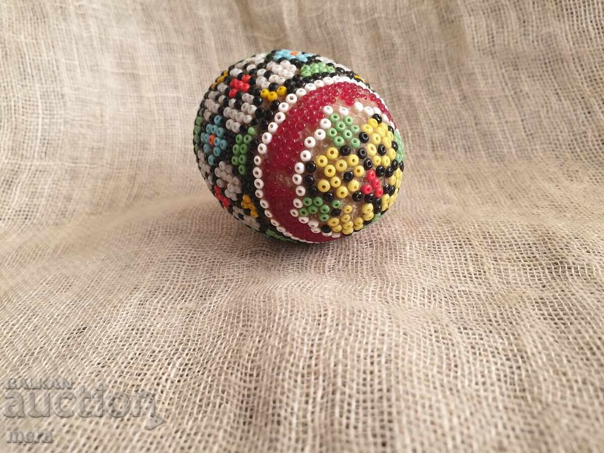 Decorative egg covered with colorful beads - 5 Decorative egg covered with colorful beads - 5