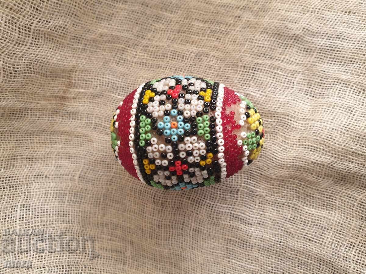 Decorative egg covered with colorful beads - 6 Decorative egg covered with colorful beads - 6