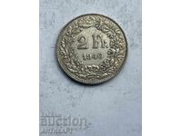 Moneda de argint #2 2 franci Elveția 1940 Argint