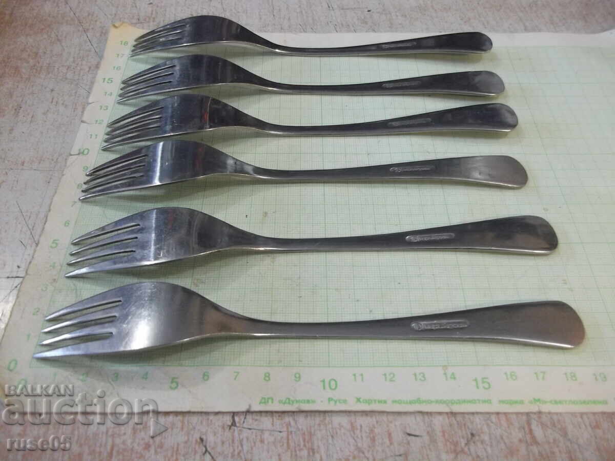 Lot of 6 "Perla" forks from the "P. Denev-Gabrovo" factory - 5 Lot of 6 "Perla" forks from the "P. Denev-Gabrovo" factory - 5