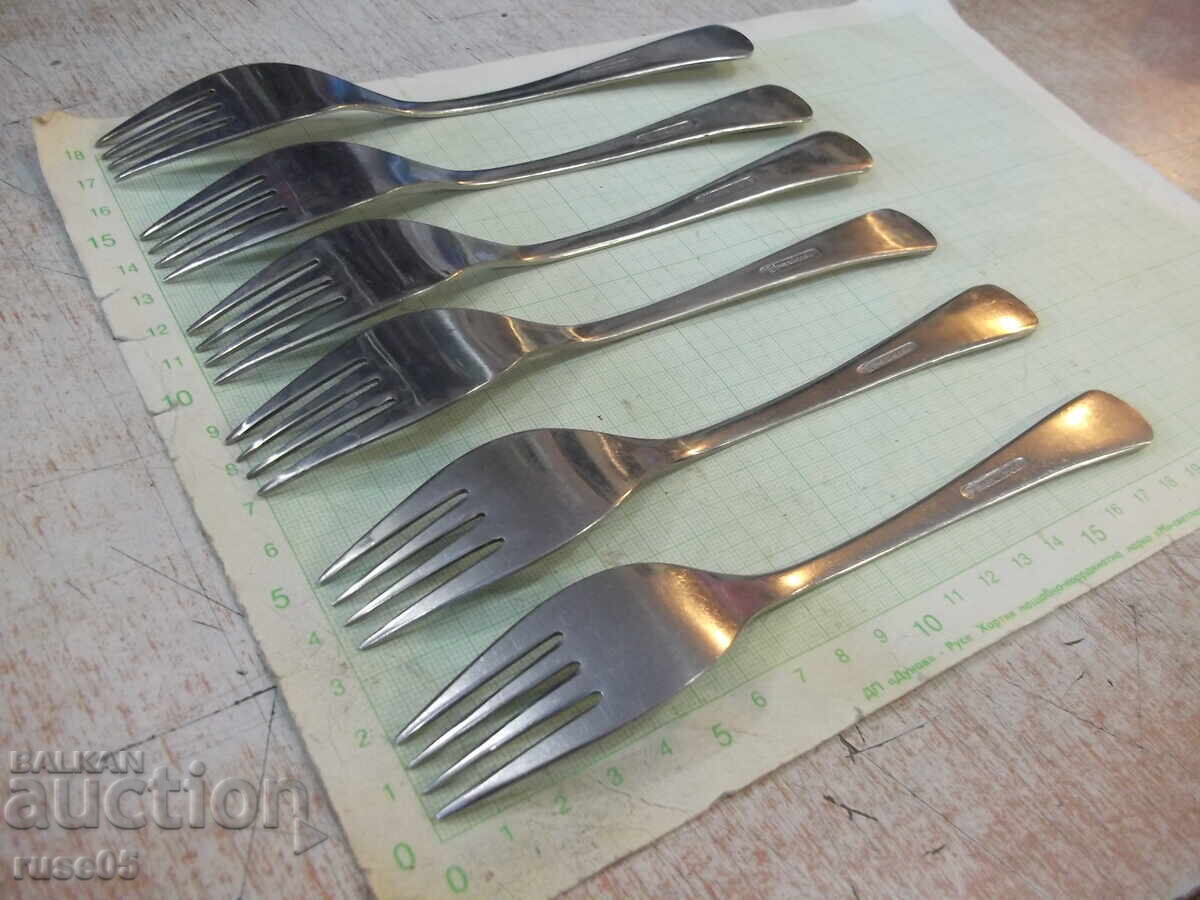 Lot of 6 "Perla" forks from the "P. Denev-Gabrovo" factory - 6 Lot of 6 "Perla" forks from the "P. Denev-Gabrovo" factory - 6