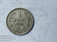 monedă de argint 1 franc Belgia argint 1904