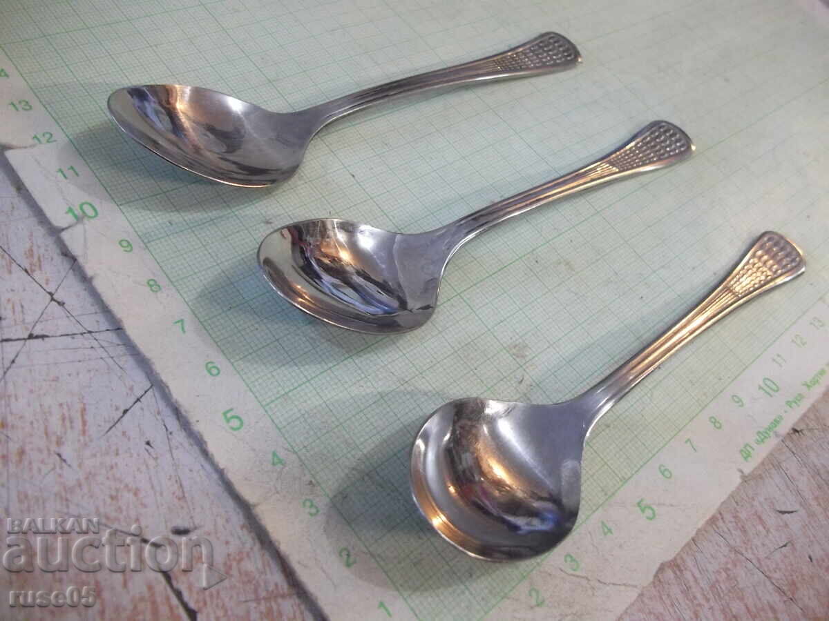 Auction Lot of 3 spoons "Perla" from the factory "P. Denev-Gabrovo" Auction Lot of 3 spoons "Perla" from the factory "P. Denev-Gabrovo"