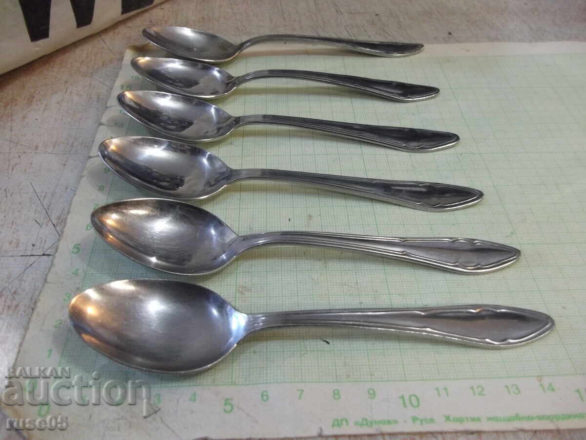 Lot of 6 spoons from the "P. Denev-Gabrovo" factory - 1 with price 12.00 BGN | € 6.14 Lot of 6 spoons from the "P. Denev-Gabrovo" factory - 1 with price 12.00 BGN | € 6.14