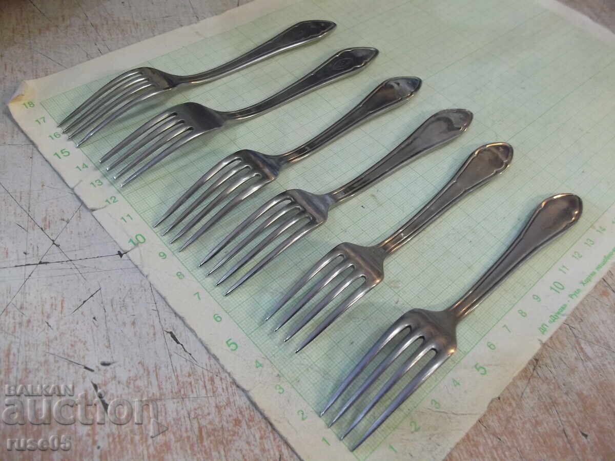 Lot of 6 forks from the "P. Denev-Gabrovo" factory - 1 - 6 Lot of 6 forks from the "P. Denev-Gabrovo" factory - 1 - 6