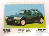 ❤️ ⭐ Poza Turbo Turbo negru 101 Peugeot 205 Turbo ⭐ ❤️