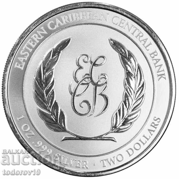 1 oz Silver Eastern Caribbean - St. Vincent and the Grenadines 2023 with price 127.99 BGN | € 65.44