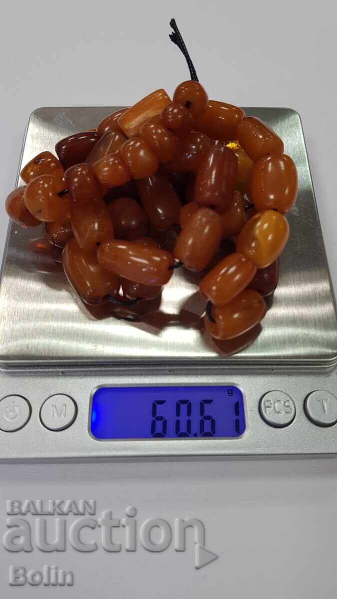 Chihlimbar natural, mărgele de rozariu secolul 19-20 - 60 gr - 6 Chihlimbar natural, mărgele de rozariu secolul 19-20 - 60 gr - 6