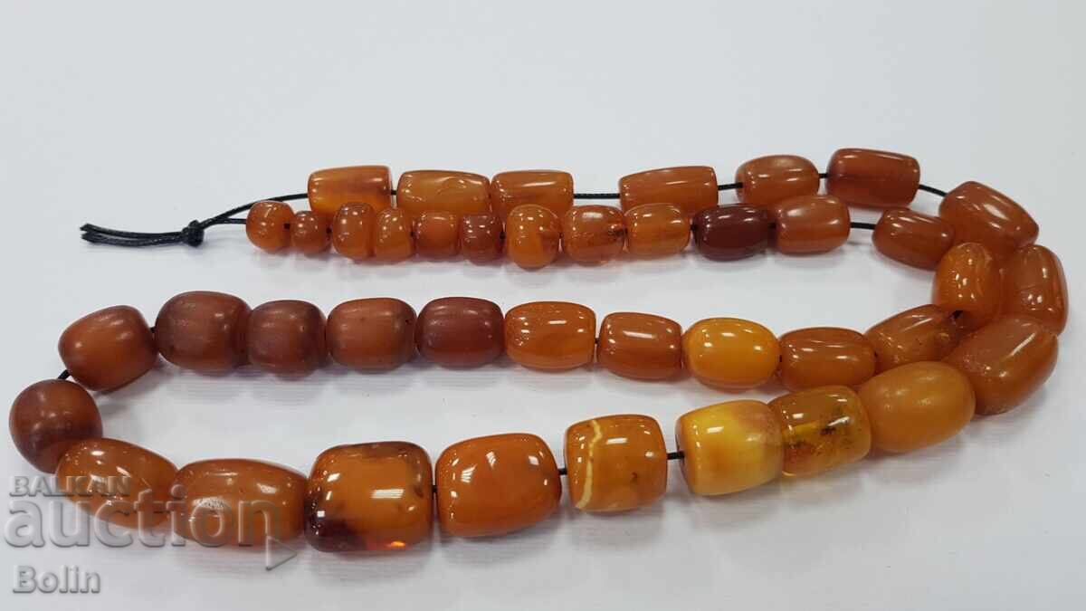 Chihlimbar natural, mărgele de rozariu secolul 19-20 - 60 gr Chihlimbar natural, mărgele de rozariu secolul 19-20 - 60 gr