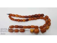 Natural amber, rosary beads 19-20. century - 69 g.