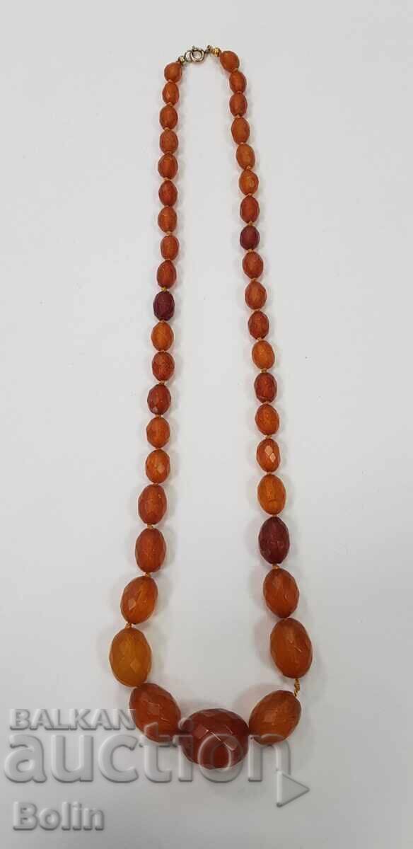 Faceted necklace, natural amber necklace 20th century. 39.4 g with price € 190.00 | 371.61 BGN