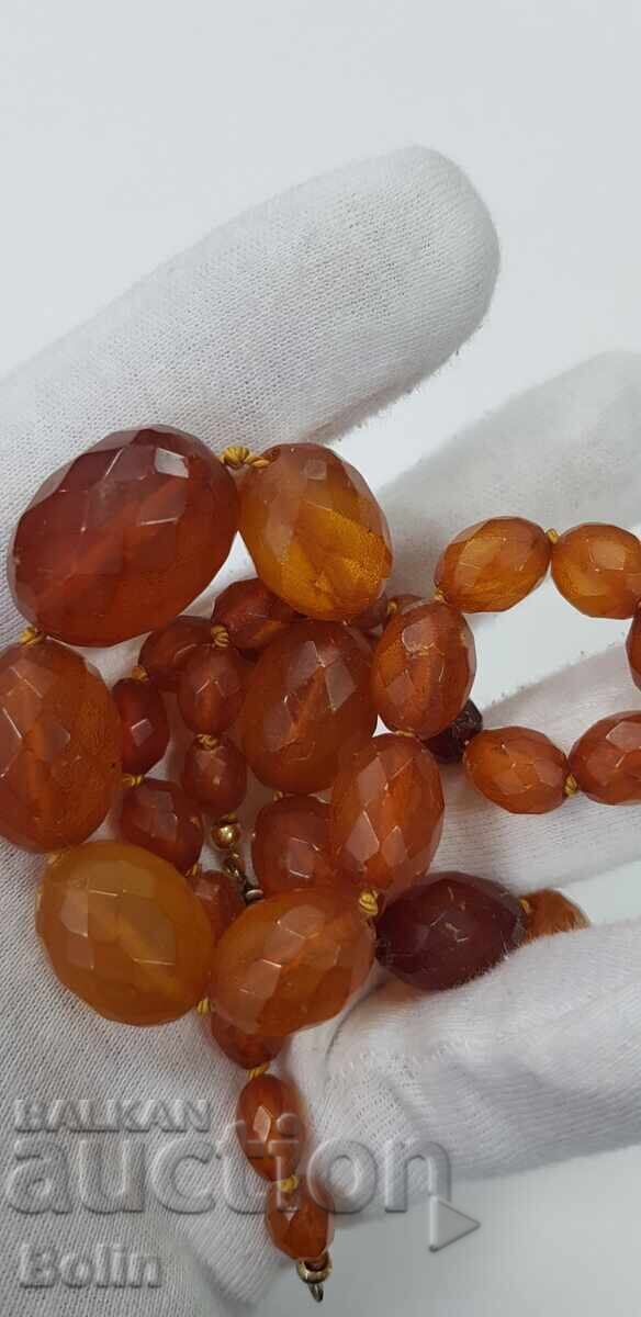Delivery of Faceted necklace, natural amber necklace 20th century. 39.4 g