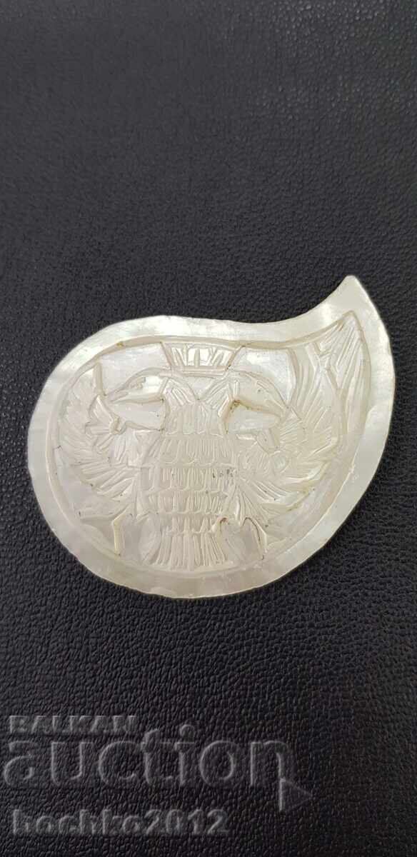 Perla gravată renascentist cu pasăre Pafta - secolul al XIX-lea Perla gravată renascentist cu pasăre Pafta - secolul al XIX-lea