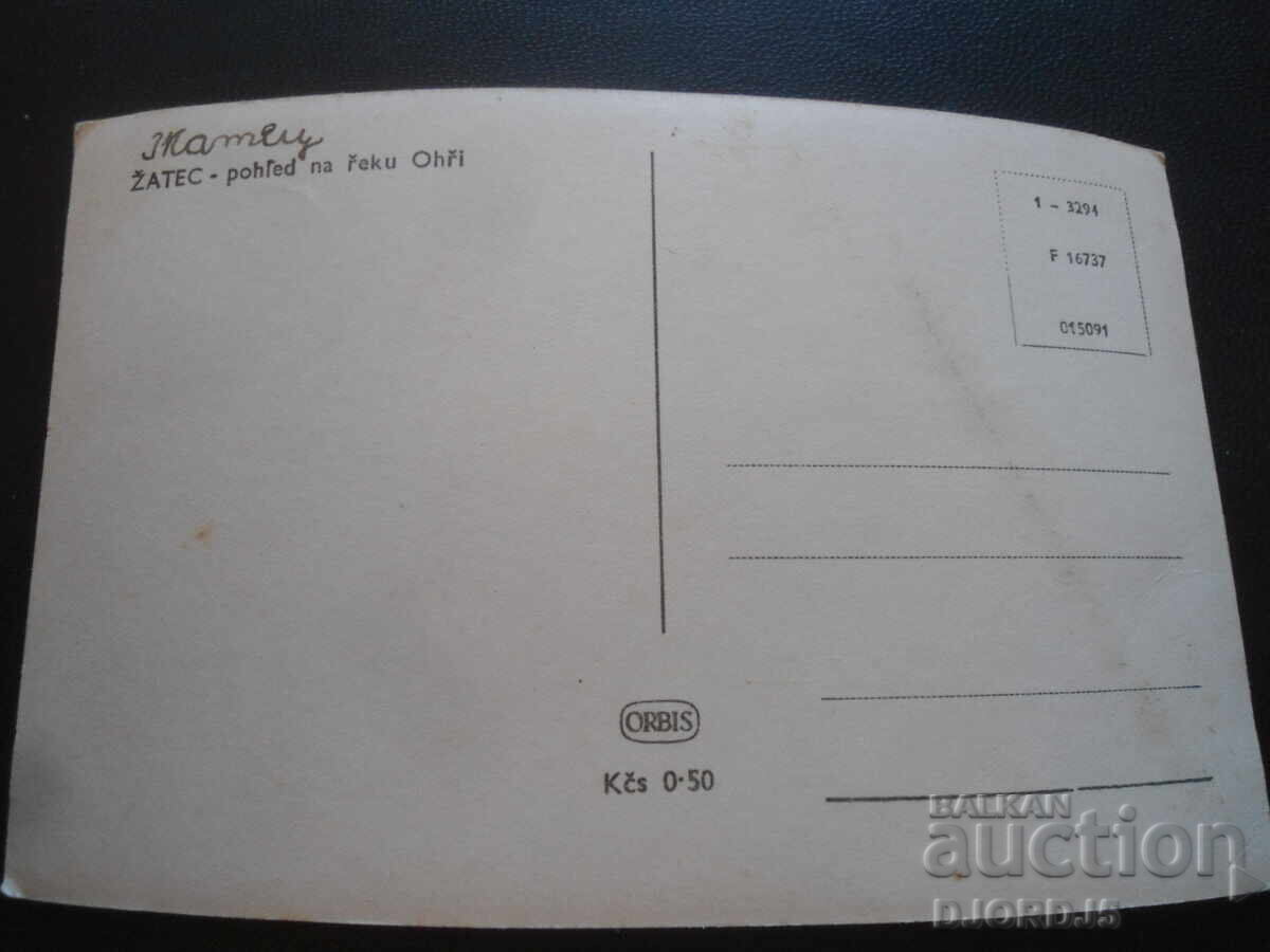 Auction Old postcard, ZATEC - view of the river Ohri Auction Old postcard, ZATEC - view of the river Ohri