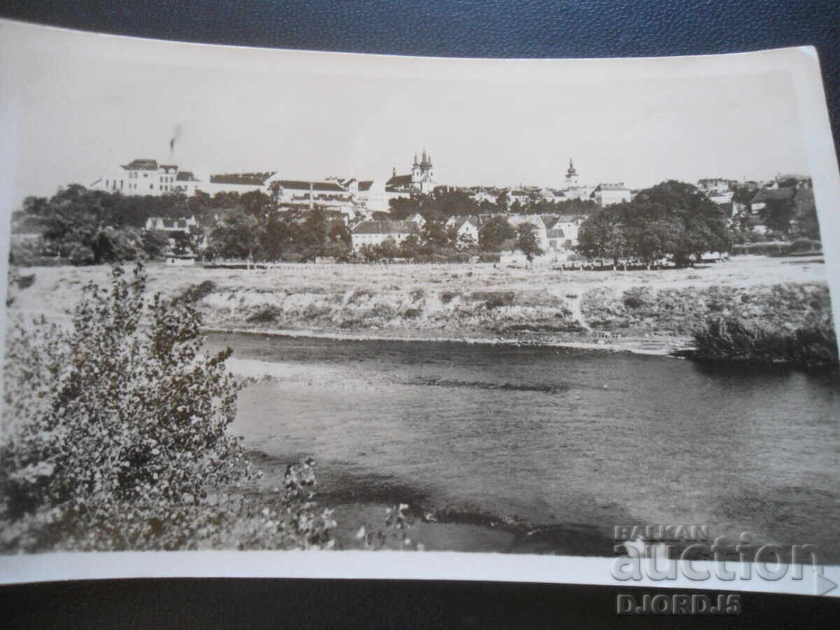 Old postcard, ZATEC - view of the river Ohri Old postcard, ZATEC - view of the river Ohri