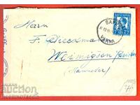 BULGARIA travel envelope VARNA GERMANY 7 Leva 1943 CENSORSHIP