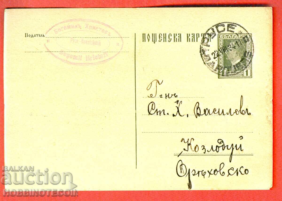 TRAVEL CARD RUSE - KOZLODUY - 1934 TRAVEL CARD RUSE - KOZLODUY - 1934