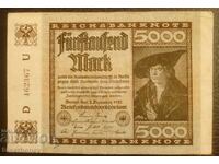 5,000 marks Germany 1922, 5,000 mark Germany 1922, VF