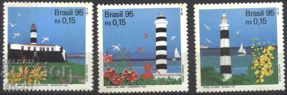Clean stamps Nautical Lighthouses 1995 from Brazil Clean stamps Nautical Lighthouses 1995 from Brazil