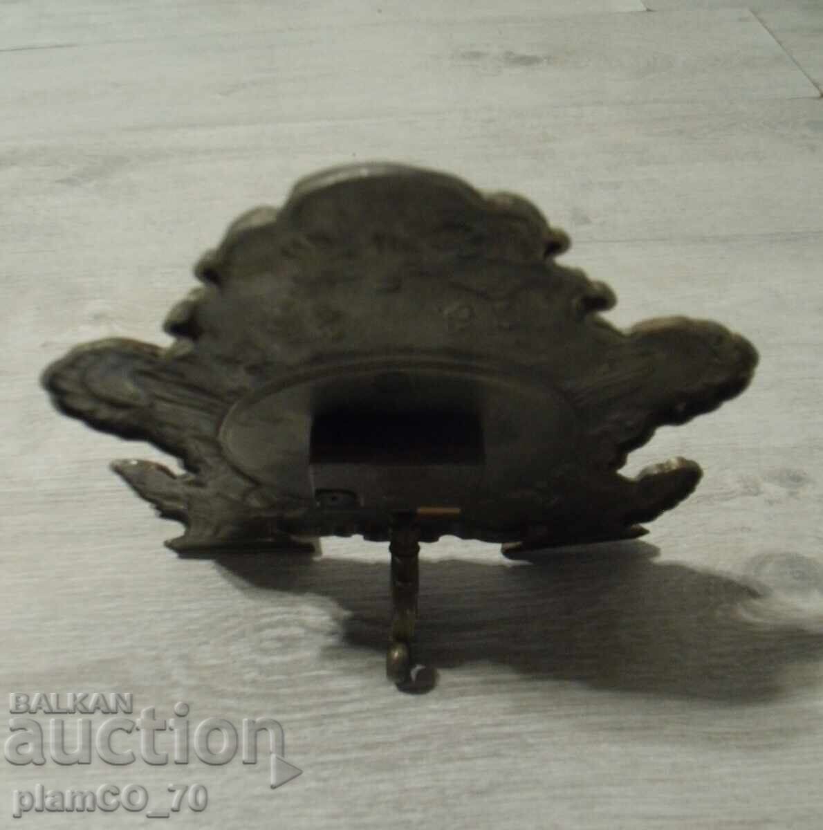 №*7840 old metal / tin table clock - SKS ZINN - 5 №*7840 old metal / tin table clock - SKS ZINN - 5