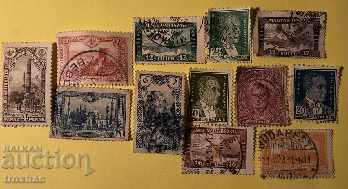 Παρτίδα 12 παλαιών οθωμανικών γραμματοσήμων