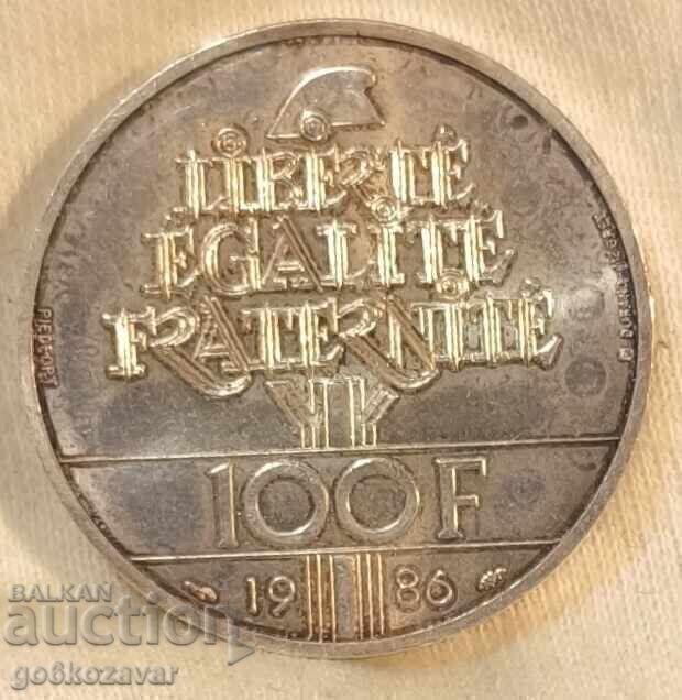Franta 100 franci 1986 Argint ! UNC! 30g 0.900 - 5