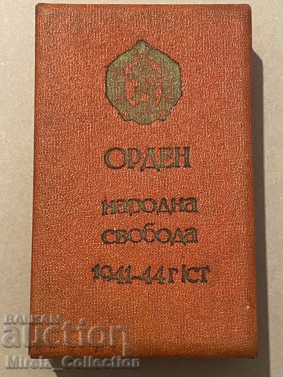 Delivery of Order of People's Freedom 1941 1944 first degree with box Delivery of Order of People's Freedom 1941 1944 first degree with box