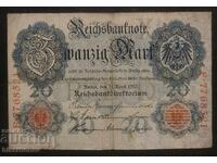 20 марки Германия, 1910 г., 20 mark Germany, F/VF