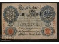 20 marks Germany, 1910, 20 mark Germany, F/VF